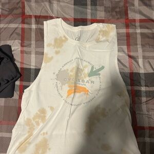CycleBar White Tank with Orange and Green Accents
